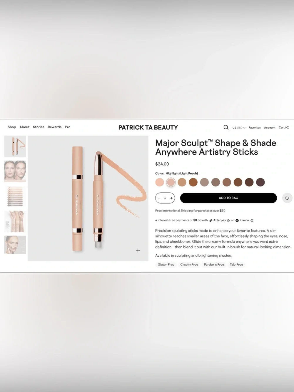 PATRICK TA BEAUTY Major Sculpt™ Shape & Shade Anywhere Artistry Sticks